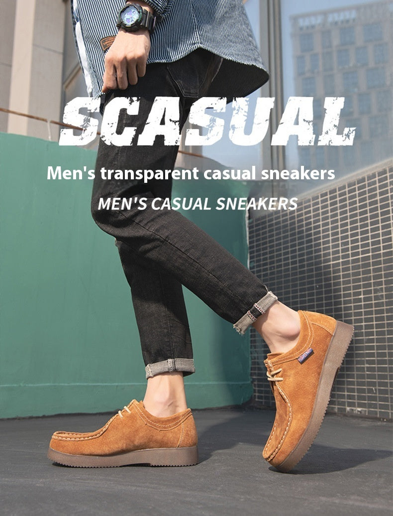 Baskets en cuir décontractées de style coréen pour hommes, tendance et assorties, de style britannique