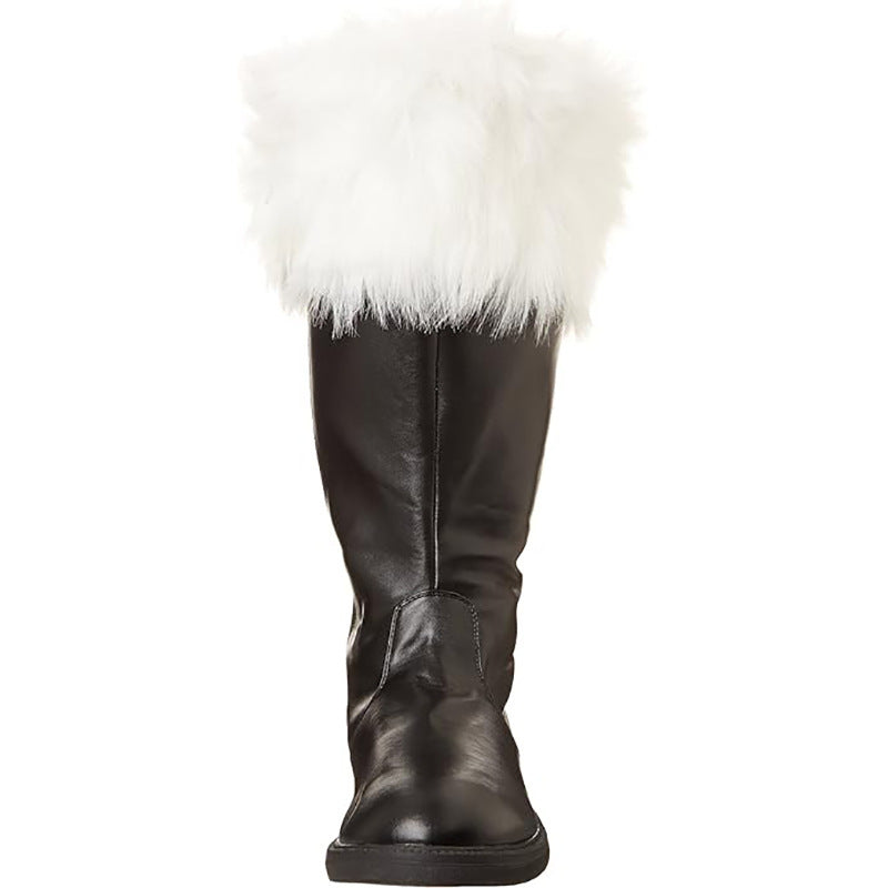 Bottes de Noël en peluche blanche pour vieil homme Halloween