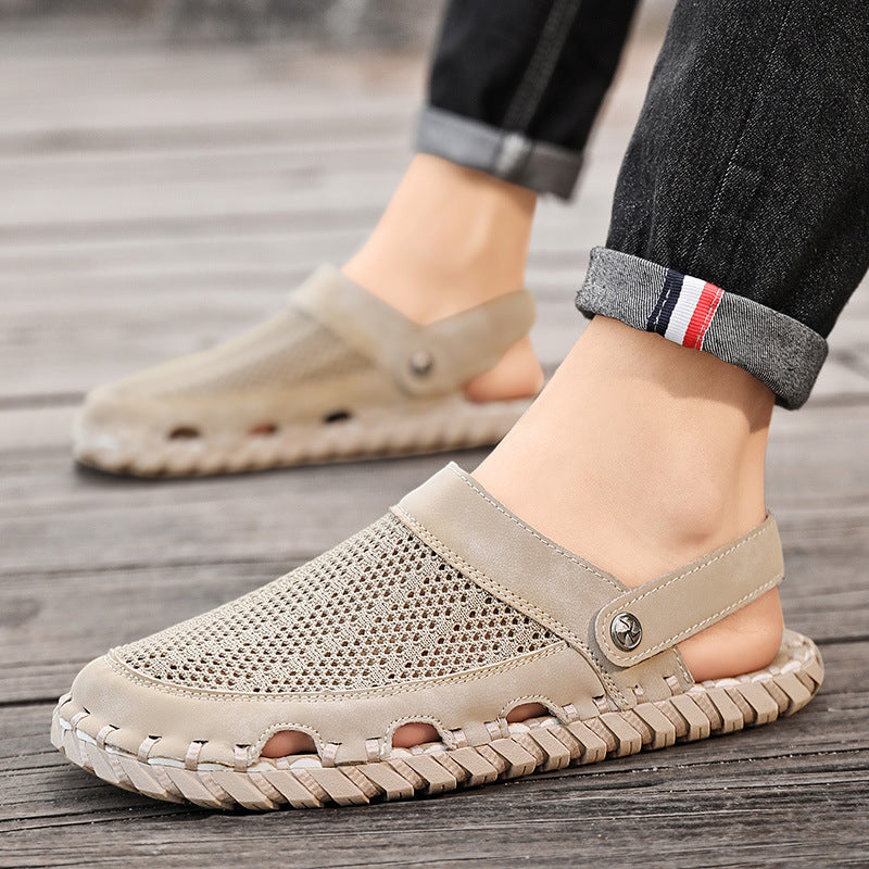 Chaussons tendance pour hommes grande taille deux en un