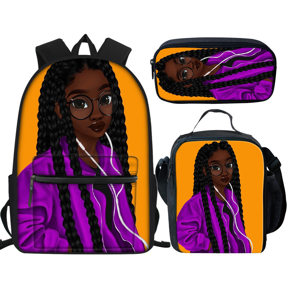 Creative Printed Girl Pattern Multifunctional Schoolbag