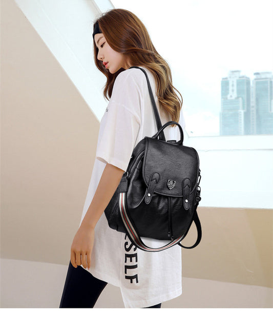 Retro Handmade Color Casual Soft Leather Backpack