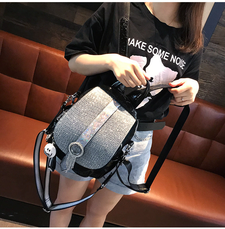 Fashion Dual-purpose Tassel Rhinestone Backpack Women