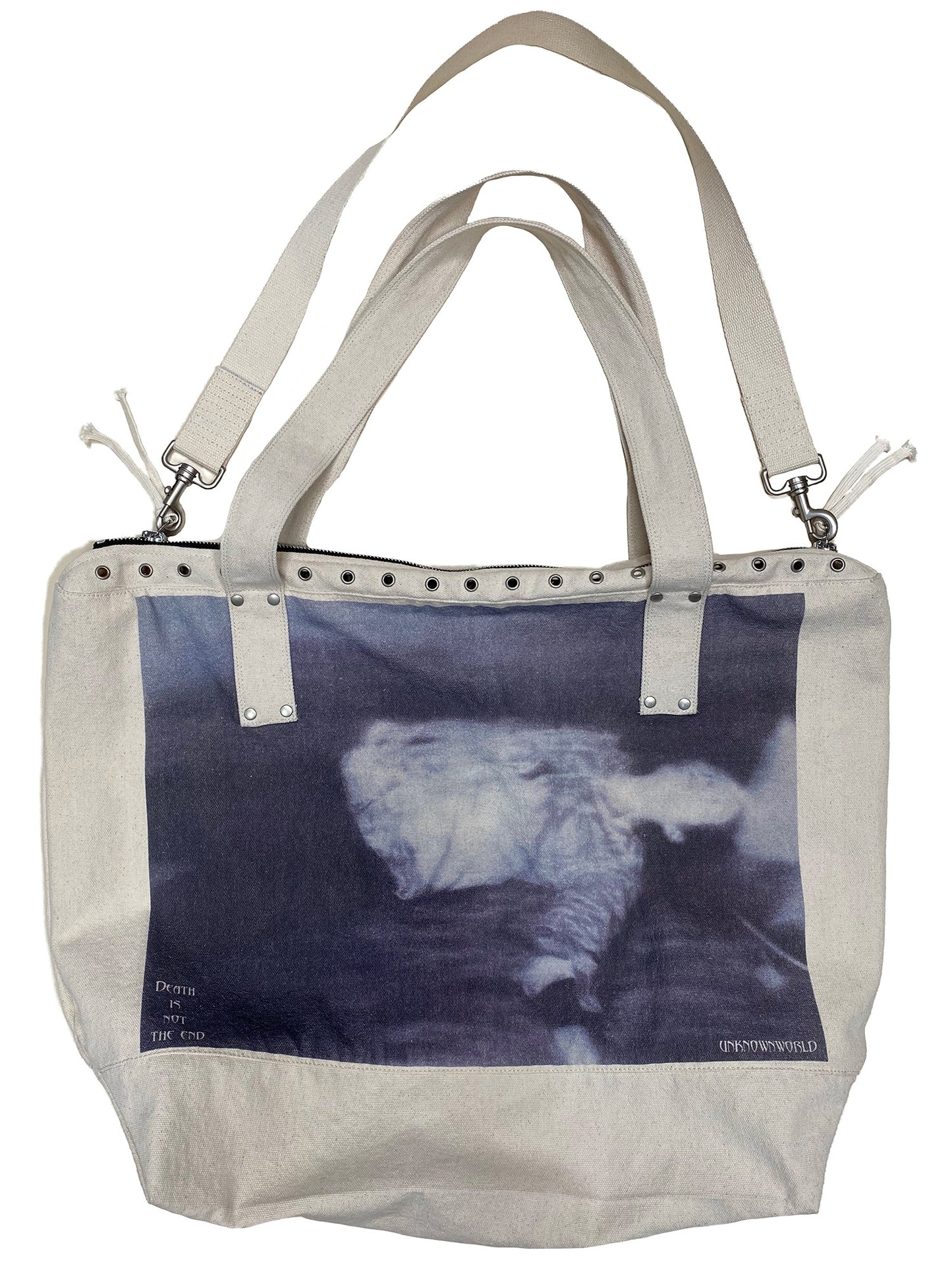 Zip Air-Eyed Printed Tote Canvas Bag