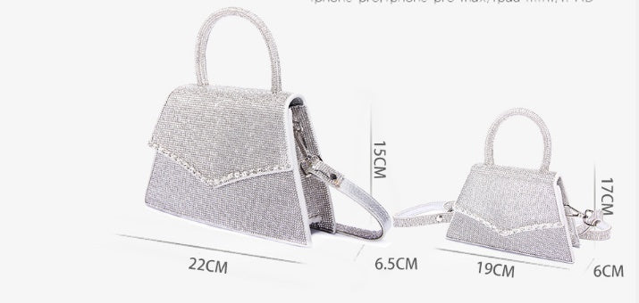 Bolso de mano para mujer con brillantes diamantes de imitación para vestido de noche