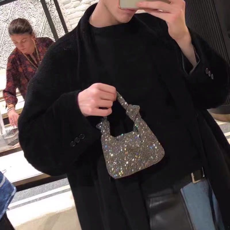 Bolso tipo cubo con diamantes de imitación y red de celebridades, el mismo rey, bolso con diamantes de imitación