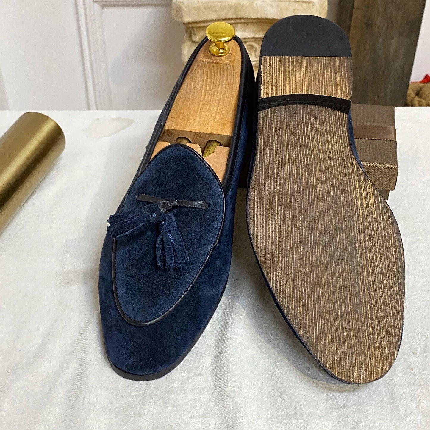 Mocasines de moda de gamuza sin cordones