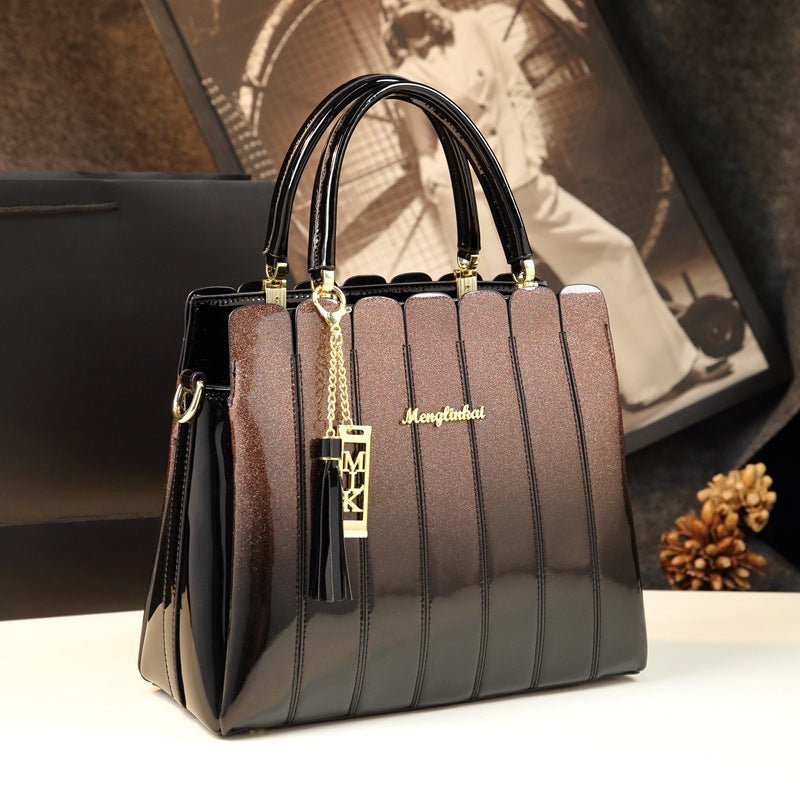 Gradient Patchwork Block Middle-aged Women's Bag