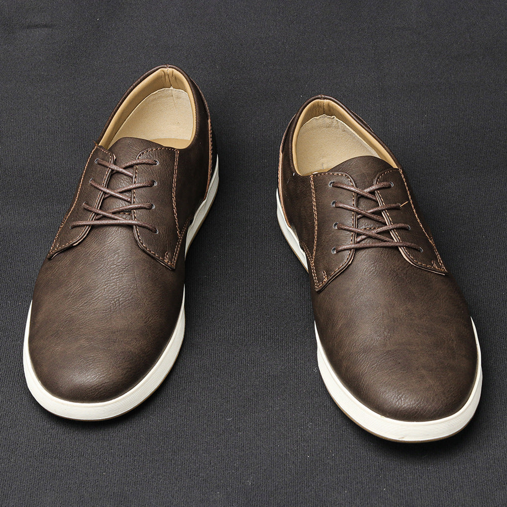 Men's Casual Plus Size Comfort Leather Board Shoes