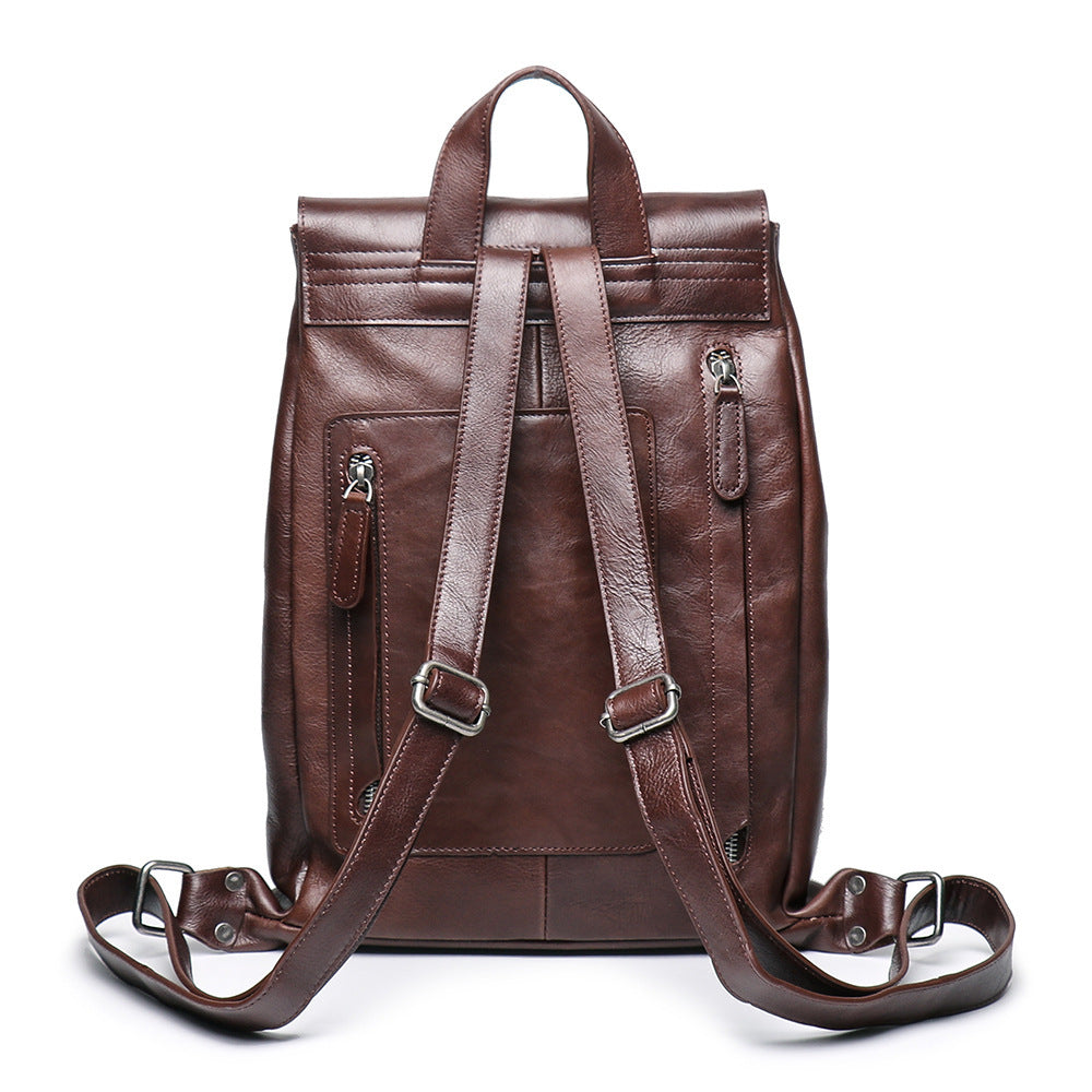 Sac à dos en cuir de vachette tanné végétal pour homme