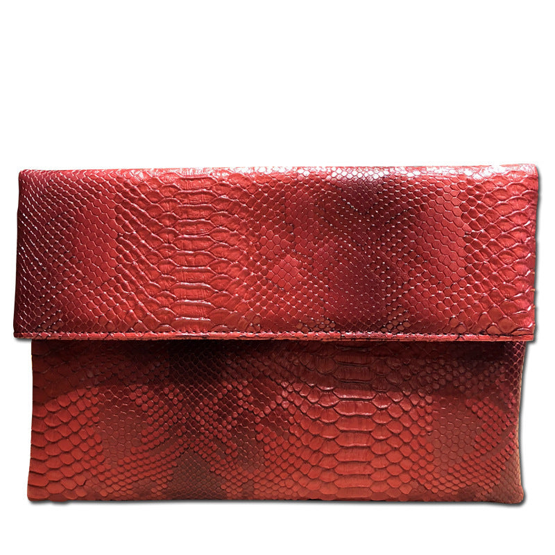 Pochette à imprimé serpent pour femme, grande capacité, idéale pour toutes les occasions