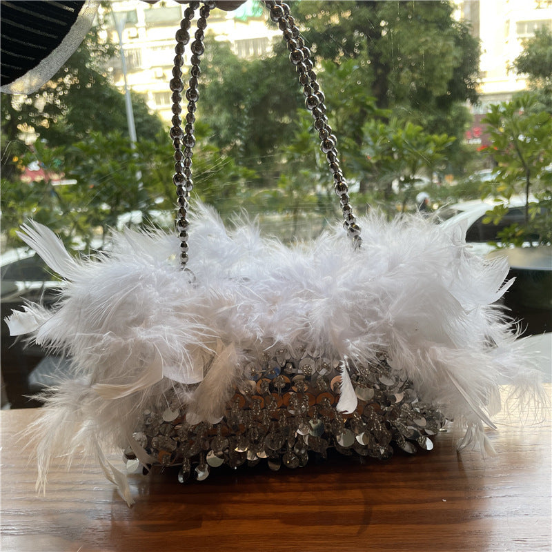 Literary Fairy Sequin Fluffy Crossbody Shoulder Bag