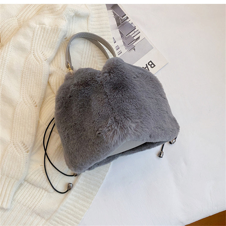 Bolso bandolera de diseño, bolso de peluche portátil