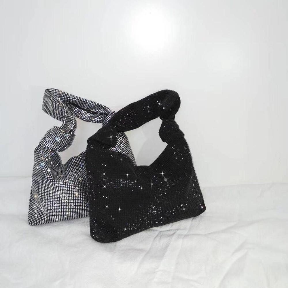 Full Rhinestone Bucket Bag Net Celebrity The Same King Rhinestone Handbag