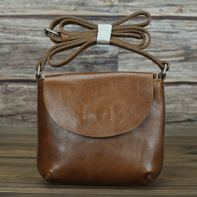 Sac à bandoulière rétro simple en cuir pour femme