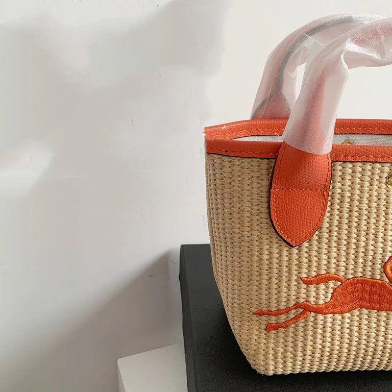 Sac messager à bandoulière en paille tissée de style nouveau pour femme