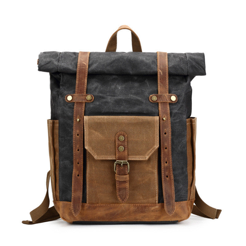 Men's Fashion Vintage Leather Canvas Laptop Bag