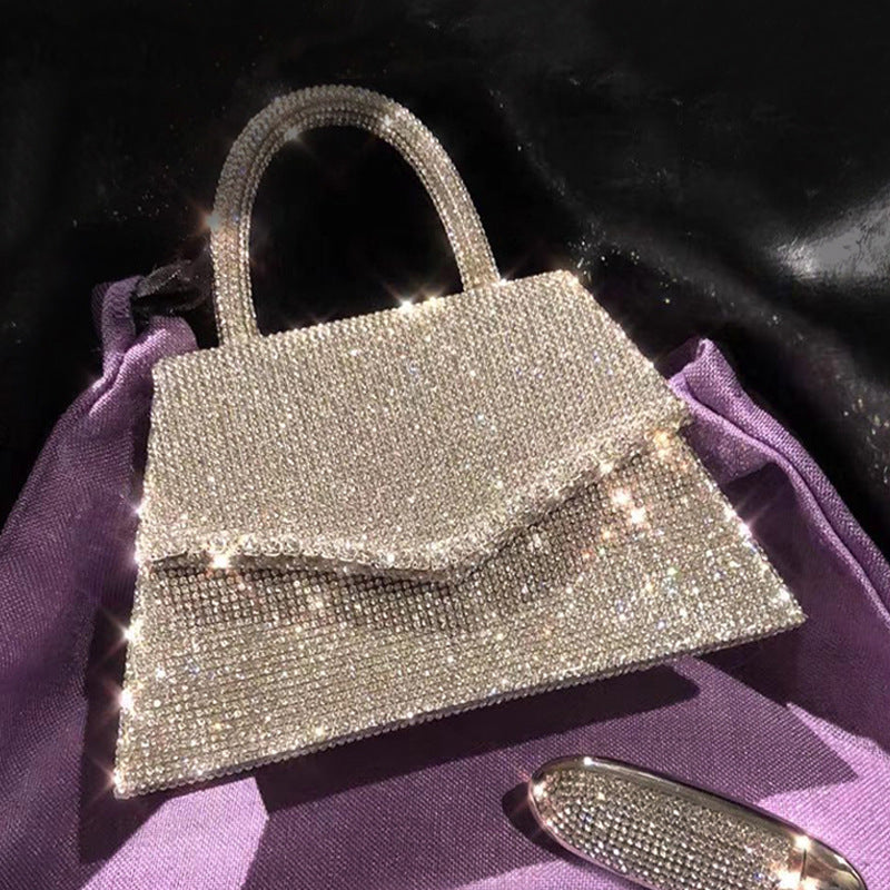 Bolso de mano para mujer con brillantes diamantes de imitación para vestido de noche