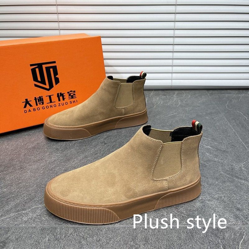 Zapatos casuales de invierno de terciopelo y algodón cálidos para hombre