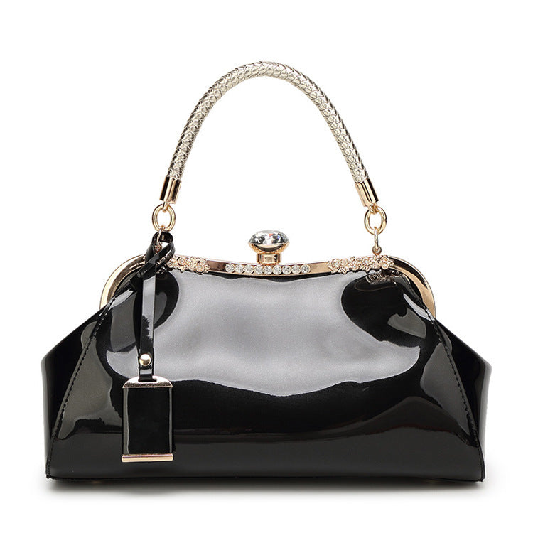 Patent Leather Shiny Handbag Women's One-shoulder Diagonal Bag