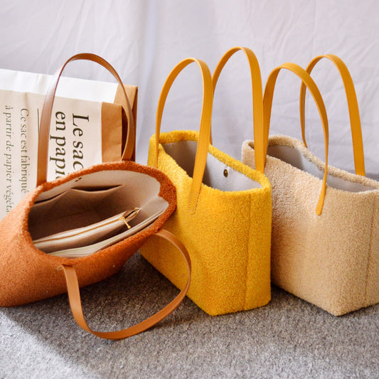 Handmade Diy Woven Creative Material Plush Hand-sewn Bag