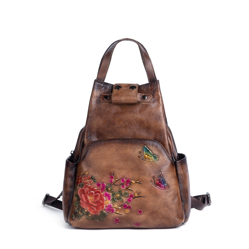 New Retro Rubbed Color First Layer Cowhide Handbags