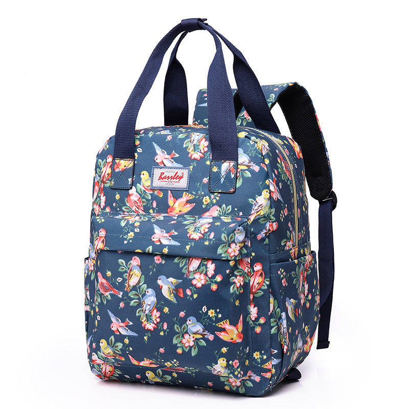 Mini mochila plegable con ruedas y estampado desmontable de doble propósito