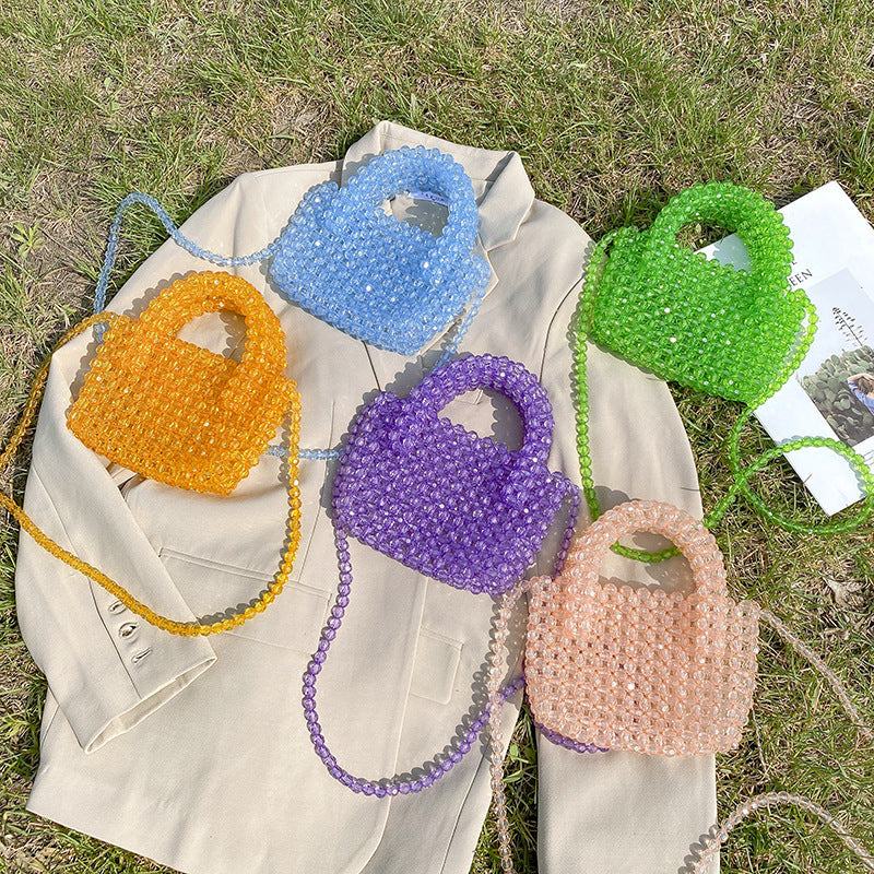 Hand-woven Colorful Beads Diy Bag Women's Transparent