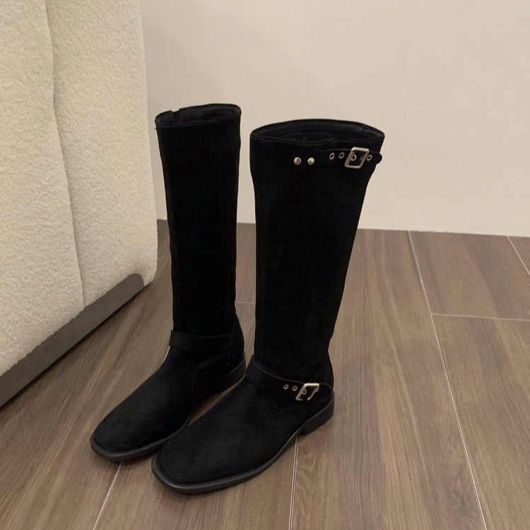 Bottes rétro à la mode sous le genou pour femmes