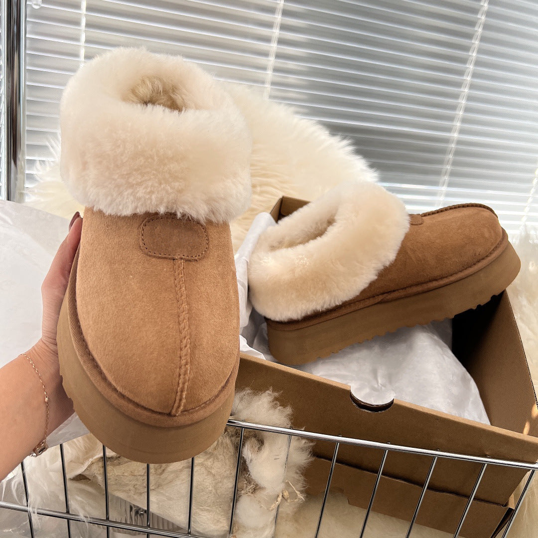 Fur Integrated Platform Snow Boots Tarttt Short Tube Bread Shoes