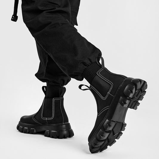 Bottes courtes en velours de style britannique pour l'automne et l'hiver