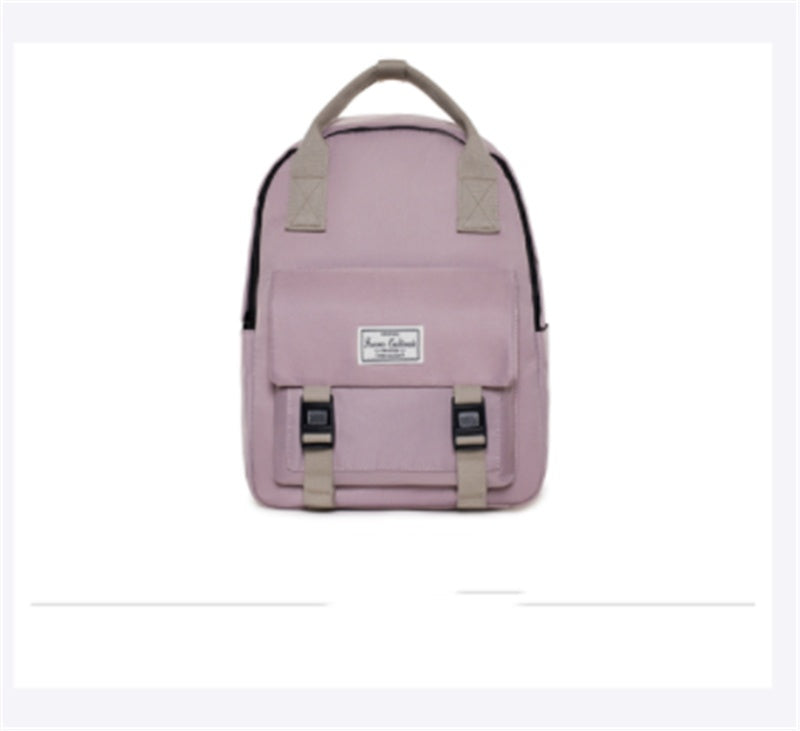 Solid Color Backpack Female College Student Portable