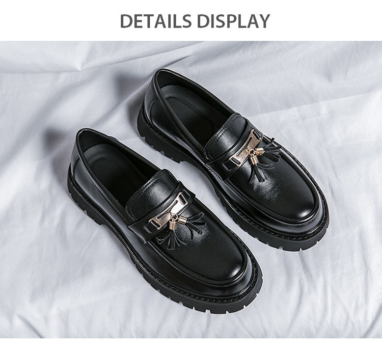 Men's Shoes British Style Black Leather Shoes