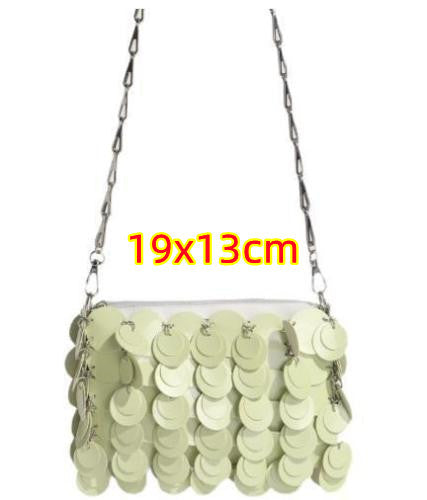 Bolso de hombro con cadena y lentejuelas brillantes