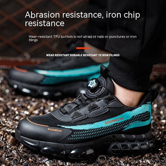 Chaussures de protection du travail pour hommes, anti-perforation, semelle souple, respirantes