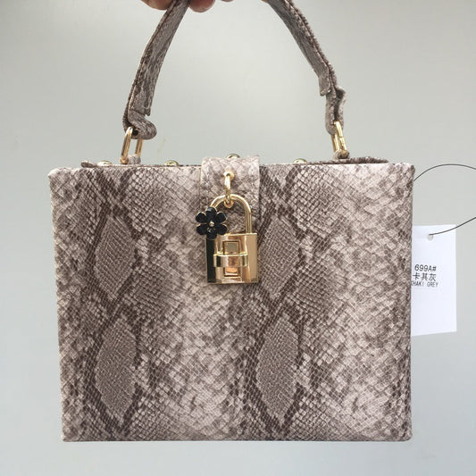 Bolso de piel con estampado de serpiente para mujer, estilo europeo y americano