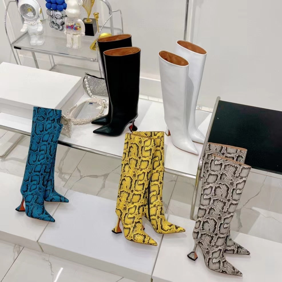 Escarpins pointus à talons hauts et fermeture éclair latérale en serpentin Catwalk pour femmes