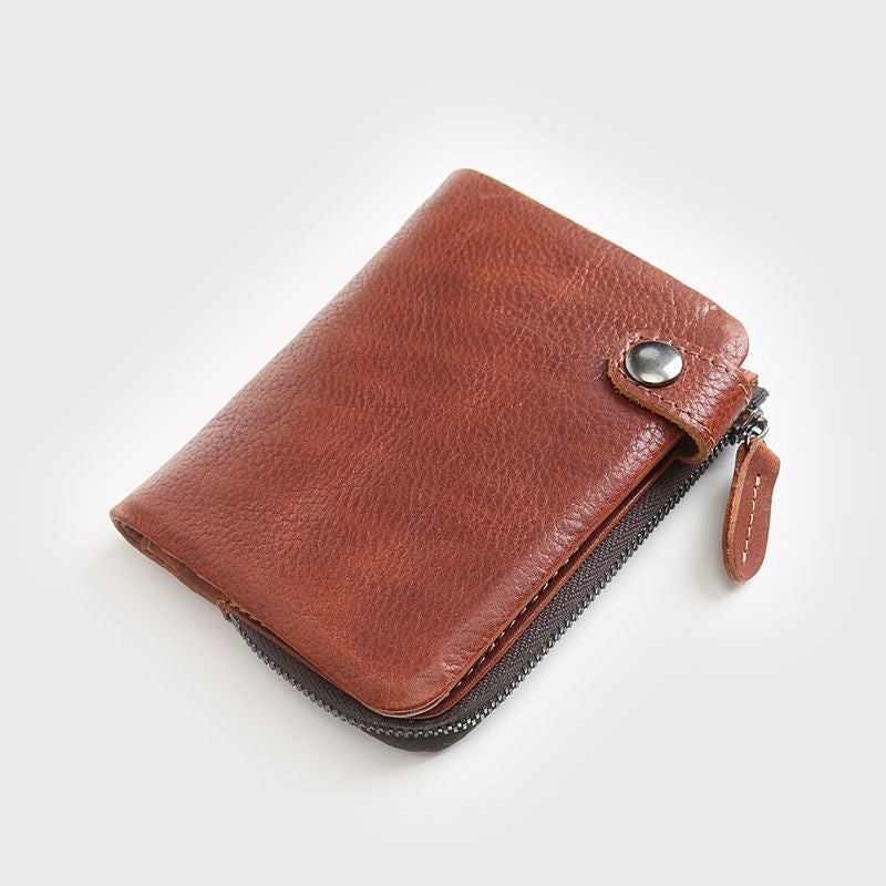 Men's Short Leather First Layer Leather Wallet For Young Students