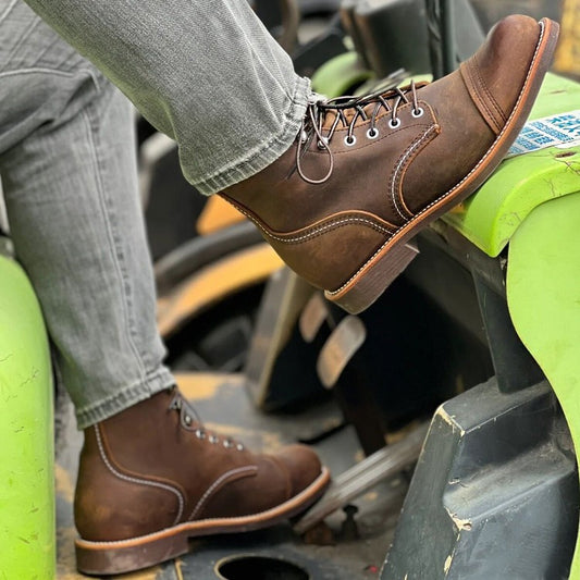 Botas de paracaidista de cuero Crazy Horse de caña alta para actividades al aire libre y ocio