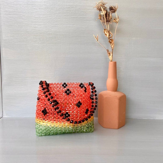 Handmade Watermelon Casual Beaded Women's Handbag