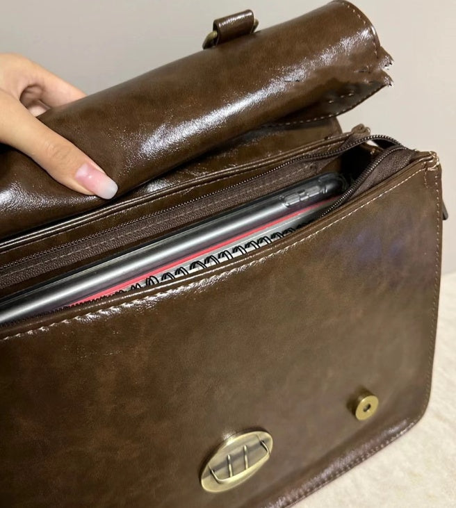 Sac à dos d'école pour étudiant, sac de classe de style collégien à boucle rétro pour automne et hiver