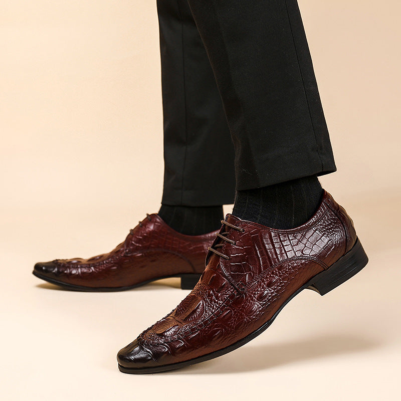 Chaussures habillées pour hommes à motif crocodile britannique