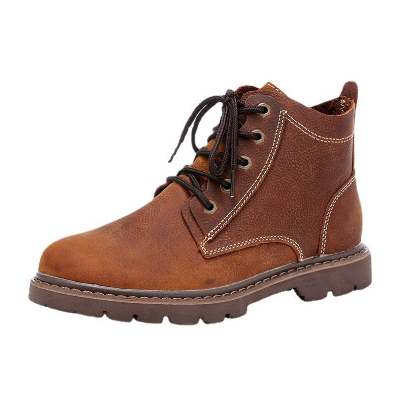 Bottes en cuir vintage pour hommes Chaussures montantes Worke