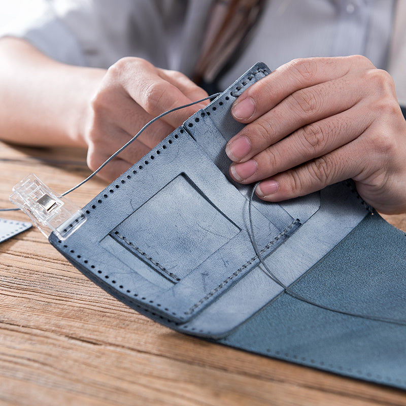 DIY Stitched Vintage Waxed Leather Travel Passport Bag Material