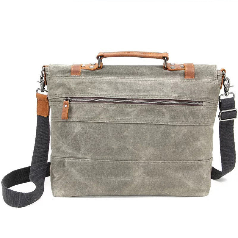 Bolso de hombro para hombre estilo retro de lona desbordante