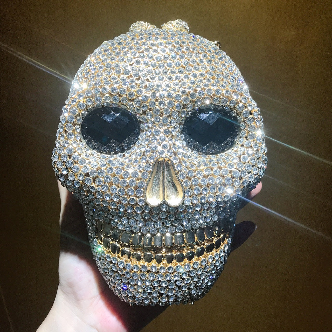 Organizador de cenas con forma de calavera de diamante para mujer