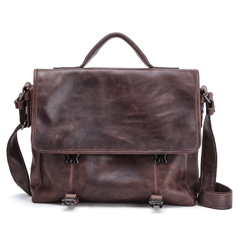 Cowhide Men's Shoulder Messenger Bag