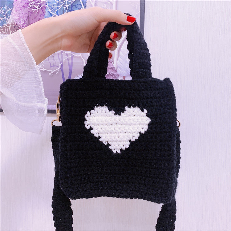 Bolso bandolera de lana para mujer, bonito y con un solo hombro