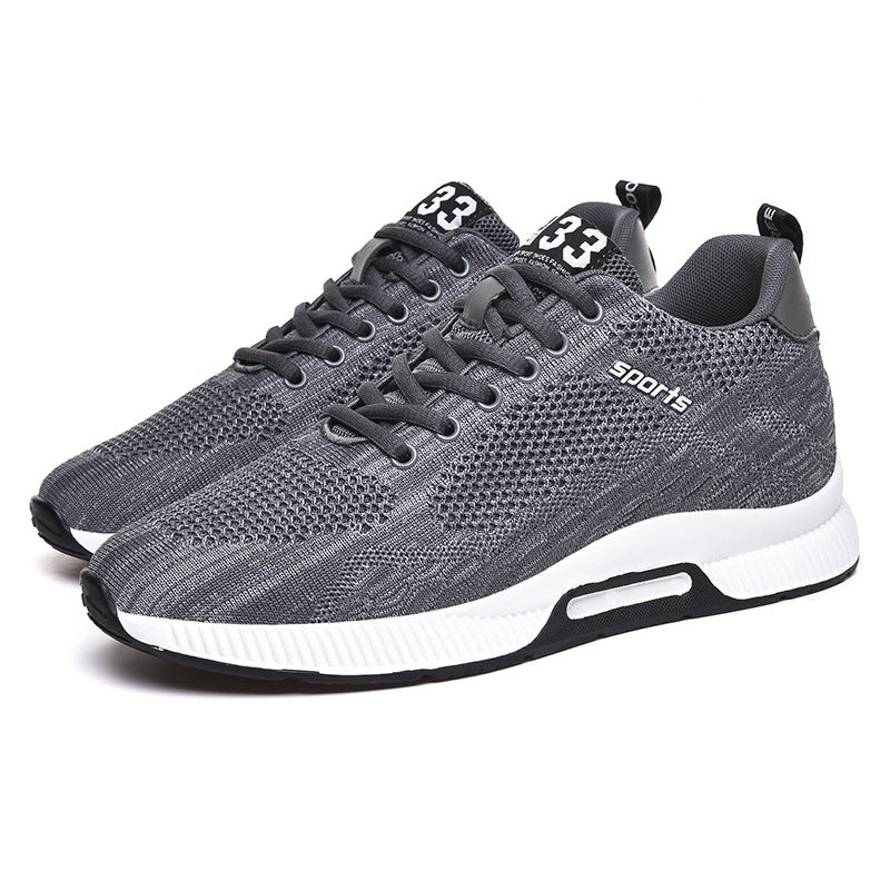 Fly-knit Sneakers Mesh Wear-resistant Increased 6cm Men's Shoes