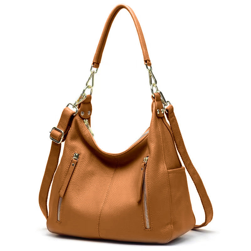 Sac à bandoulière simple en cuir de vachette pour femme