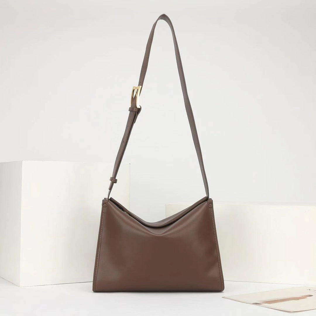 Petit sac carré pour femme à une épaule simple en cuir de vachette première couche